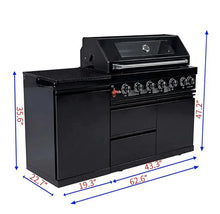 Chery Industrial 63-Inch 6-Burner 85000 BTU Outdoor Kitchen Island Grill