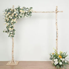LANAZU 7.4ft Natural Birch Wood Wedding Arch, Square Backdrop Stand, Photography Stand, Rustic Wedding Arbor Decor, Wedding Backdrop, Ceremony Arch