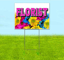 Florist (18" x 24") Yard Sign, Quantity Discounts, Multi-Packs, Includes Metal Step Stake, Bandit, New, Advertising, USA