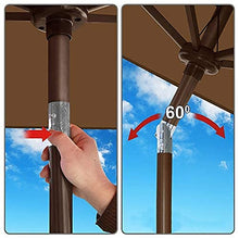 OGMOYT Garden P,Round P with Bent Umbrella Pole Led Courtyard P Without Base Solar Light Umbrella Portable Market Dining Table P for Beach Garden,Browned2.0M