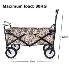 Collapsible Folding Garden Outdoor Park Utility Wagon Picnic Camping Cart for Outdoor Garden Beach Park Sping Festival Camping Gardening Concerts Pets 80kg/176lbs MAX Load (H:Brown)