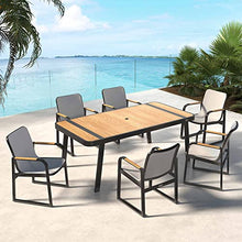 EAST OAK Signature 7-Piece Outdoor Dining Set Dark Grey