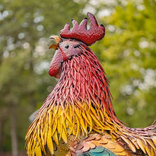 Zaer Ltd. 5.5 ft. Tall Painted Iron Rooster Garden Statue "Robert