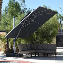 OROTLECT 12FT Double Top Square Deluxe Cantilever Umbrella With Base And Umbrella Cover,Gray