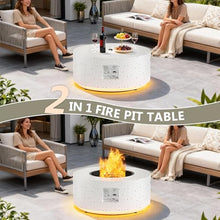 Dineli 30" Round Propane Fire Pit Table Firepit Table for Outside Patio