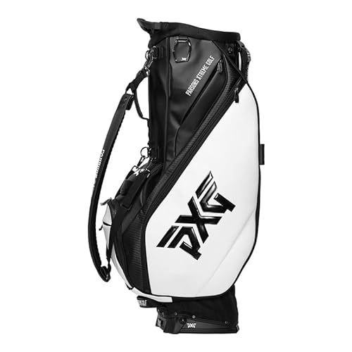 PXG Hybrid Golf Carry Bag with Stand, 4-Point Single Carry Straps - Black/White