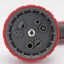 Feilx Garden Hose Nozzle Sprayer, Heavy Duty Metal Hose Nozzle with 9 Adjustable Patterns for Hand Watering Plants and Lawn, Car Washing, Pa (Color : Red)