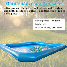 HQHAOTWU Inflatable Family Swimming Pool 8x8x0.65m with Blower Blue