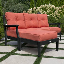 highwood Lehigh 2-Piece Deep Seating Set, with Sunbrella Cushions in Canvas Persimmon, Black Frame