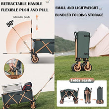 Outdoor Garden Cart Foldable Wagon, Portable 150L Large Capacity Beach Wagon with 20cm Widened Detachable Off-Road Wheels, 150KG Heavy Duty Utility Collapsible Wagon,A