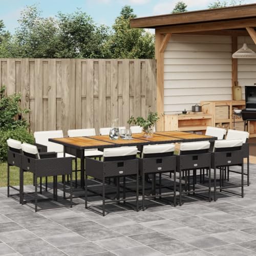 AMBERARD Patio Dining Set Set of 12 Black Furniture Set