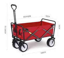 Camping Handcart, Camping Folding Garden Heavy Duty Wagon Shopping Cart for Outdoor