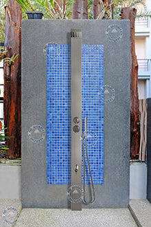 No Worries Products Bondi Silver ADA 316 Marine Grade Stainless Steel Outdoor Shower Panel Brushed Stainless Steel