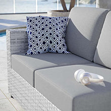 Modway Convene Wicker Rattan Outdoor Patio Left-Arm Loveseat in Light Gray Gray
