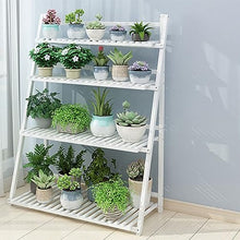 ZOCWJK Plant Shelf Indoor Plant Stand 4 Tier Foldable Corner Shelf Rack Simple and Fresh Flowerpot Stand Multifunctional Flower Stand,White-70cm