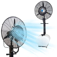 HUXUZYDY Black Misting Fans, 90° Oscillating Commercial Pedestal Fan with Mist, Outdoor Patio Garden Fan Misters for Cooling, 3 Speed Setting,81cm/31.9in,81cm/31.9in