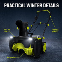 40V Cordless Snow Blower, 4 Batteries and 2 Chargers Included