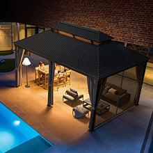 Greesum 12'x20' Hardtop Metal Gazebo Black