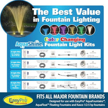 EasyPro RGB2-100 AquaShine Color Changing LED Fountain Light Kit - 2 Lights