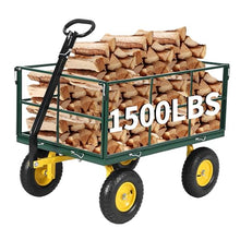 Litake 1500 lbs Heavy Duty Steel Garden Wagon Cart with 180° Swivel Handle