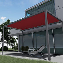 E&K 24'x40' Waterproof Sun Shade Sail Straight Edge Rectangle Canopy Shade Cover with Grommets UV Block for Pergola Backyard Garden Patio Deck Outdoor (Red)