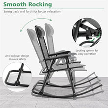 TEOYETTSF Patio Camping Rocking Chair Folding Footrest