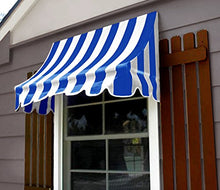 Awntech 6-Feet Nantucket Window/Entry Awning, 31-Inch Height by 24-Inch Diameter, Bright Blue/White