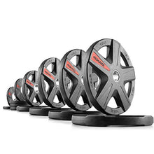 XMark Olympic Rubber Coated Weight Plates 255 lb Set