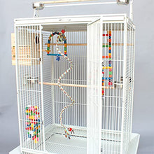 QTBH Flight Cage Large Parrot Cage with Standing Bird Cage Metal Belt Feeder Mobile Chassis Macaw Monk Breeding Cage, Suitable for Large Parrot Canary Love Bird Bird Cage (Color : White)