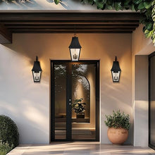 The Great Outdoors 72784-66G Chateau Grande Outdoor Chain Hung Lantern, 4-Light, 240 Total Watts, 12-in H x 25-in W, Coal Black with Gold Accents
