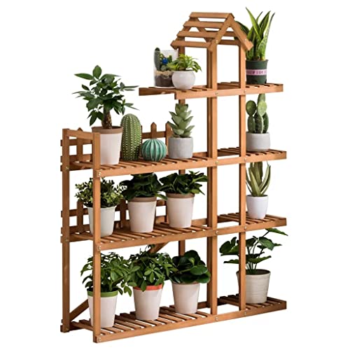 ZOCWJK Indoor Plant Stand 4 Tier Wood Plant Stand, Plant Shelf Outdoor for Multiple Plants, Multilayer Flower Pot Stand Holder Planter Display Rack, for Balcony Living Room Gar,