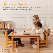 ECR4Kids Rectangular Hardwood Table & Chairs Set Honey
