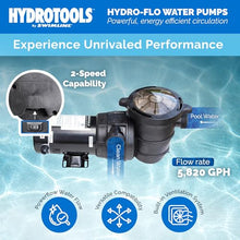 SWIMLINE HYDROTOOLS Above-Ground Pool Motor Pump, 2-Speed, Hydro-Flo 1.5 HP w/ 5820 GPH, Vertical