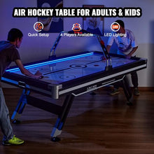 VEVOR Air Hockey Table 89" with Electronic Score System, LED Sports Game, 2 Pushers, 2 Pucks - Black and White