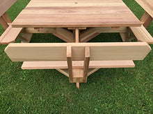 Dan's Outdoor Furniture Mfg. Co. LLC Western Red Cedar 56" Square Top Picnic Table w/Easy Seating and Backs