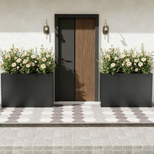 Trygoal Metal Tall Planters Box Set of 6-24 Modern Tall Square Planter for Outdoor Plants with Removable Insert Shelf, Heavy Duty Outdoor Planter Box for Porch/Door Decor Indoor Patio Office, Black
