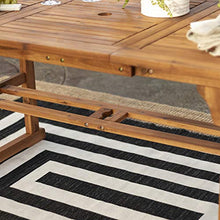 Walker Edison 7-Piece Outdoor Wood Chevron Patio Dining Set Brown