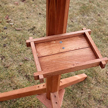 WXLYJXUE Birdfeeder Outdoor Wooden Bird Feeder Pole Hanger for Outside with Roof and Feeder Tray Easy to Assemble for Garden Yard Decoration