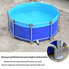 Etlegor Aquarium Pool Pond with Stand, Pool Above Ground Circular Canvas Fish Pond Upgrade Large Water Tank with Drain Valve for Garden Farmed Koi,Children's Play Pool (Color : Blue, Size : 2x0.6m)