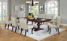 Best Quality Furniture Beige Linen Look Upholstered Dining Set Cappuccino