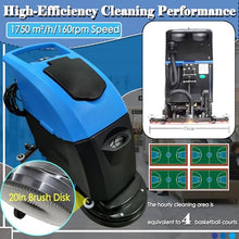 EQCOTWEA Commercial Floor Scrubber Machine 20" Walk-Behind Auto Scrubber