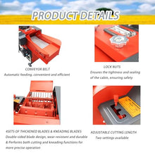 BEILOCKERY Hay Cutter and Kneading Machine 4-Blade Straw Crusher Pulverizer Grass Corn Straw Potato Tuber Animal Feed with Conveyor 880-1760LBS/H 220V 2.2KW