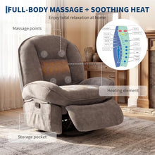 Garvee 360° Swivel Rocker Oversized Recliner Chair with Massage & Heating
