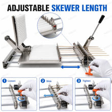 8/12 Hole Stainless Steel Bbq Skewer Maker, Manual Bbq Bamboo Skewer Meat Making Machine With Adjustable Length, Fits Bamboo And Metal Skewers For Batch Meat Prep And Kabob 8 skewers