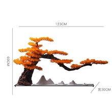 QWERAXZG Hotel Interior Decoration Office Desktop Landscape Fake Potted Pine Bonsai