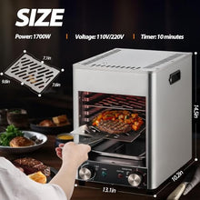 Electric Steak Grill, 10-Layer Steak Grill, Automatic Steak Smoker Grill Oven with Timer, 200-800℃ Adjustable Temperature, Suitable for Steak, Pizza, Grilled Fish