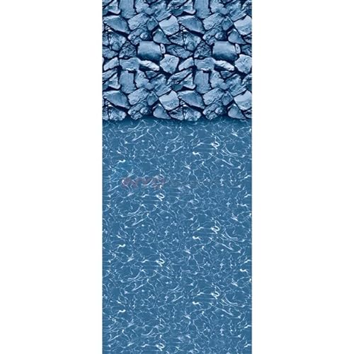 Pureline 30 Foot Round Overlap Pool Liner, Above Ground Pool, 48-52” Wall, Aqua Marble, Heavy Gauge