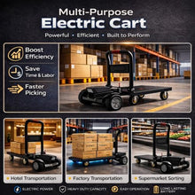 Motorized Electric Cart Dolly, 660 lbs Capacity, 800W Power Motor, 48V 15.6Ah Battery, Quiet Operation, Foldable Platform Cart for Warehouse, Garden, Heavy Duty Transport