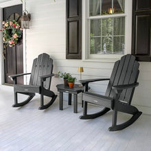 highwood Classic Westport 2 Adirondack Rocking Chairs with Side Table, Black