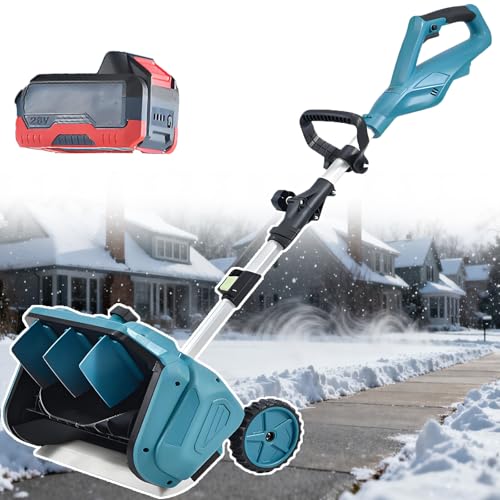 ddingsmafosee New Cordless Electric Snow Shovel - 1000w Brushless Winter Snow Blower, Retractable 110cm-130cm Snow Plowing Machine, Snow Removal Width 40.7cm (16in) & Depth 20cm (7.9in) 1battery